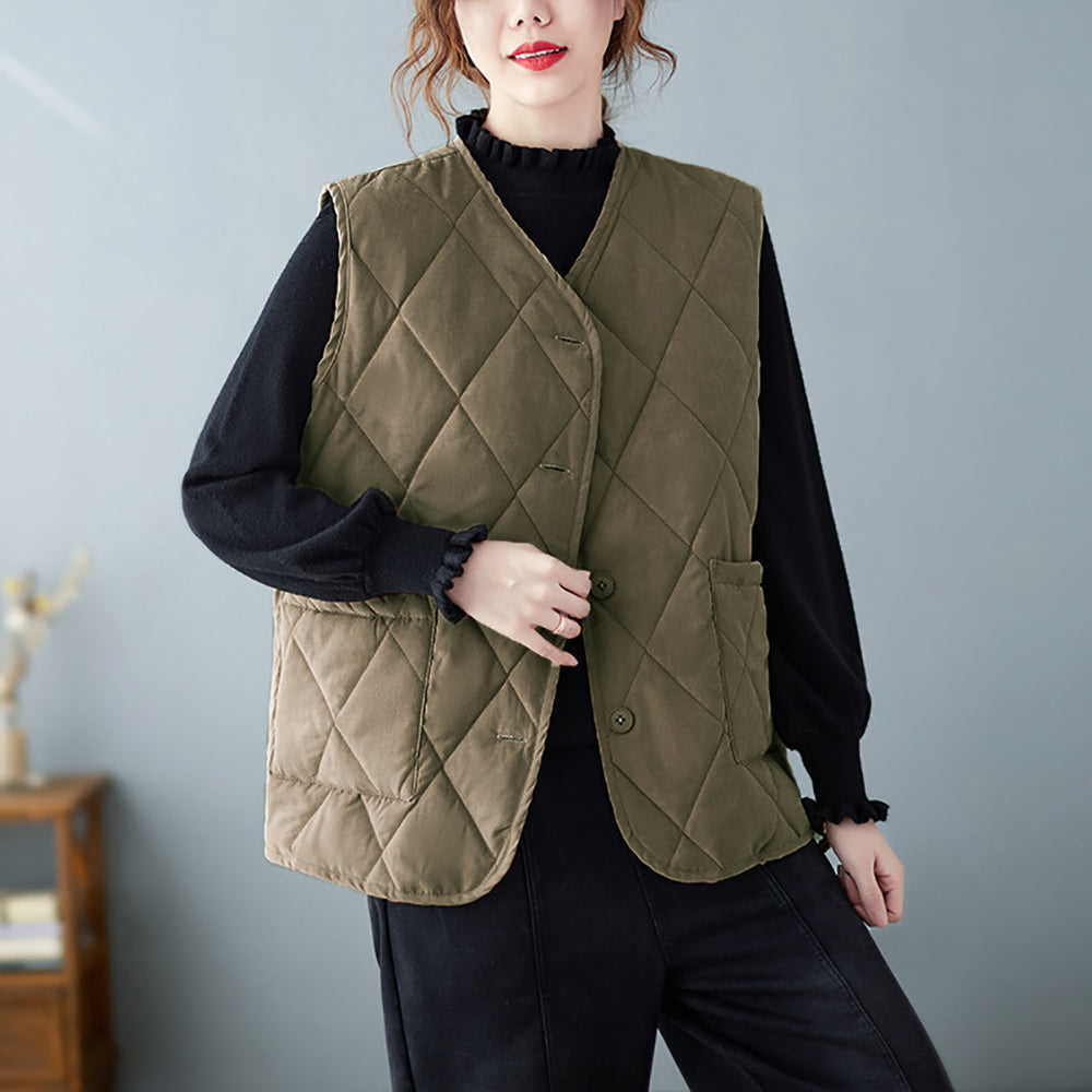 Green V-Neck Waistcoat