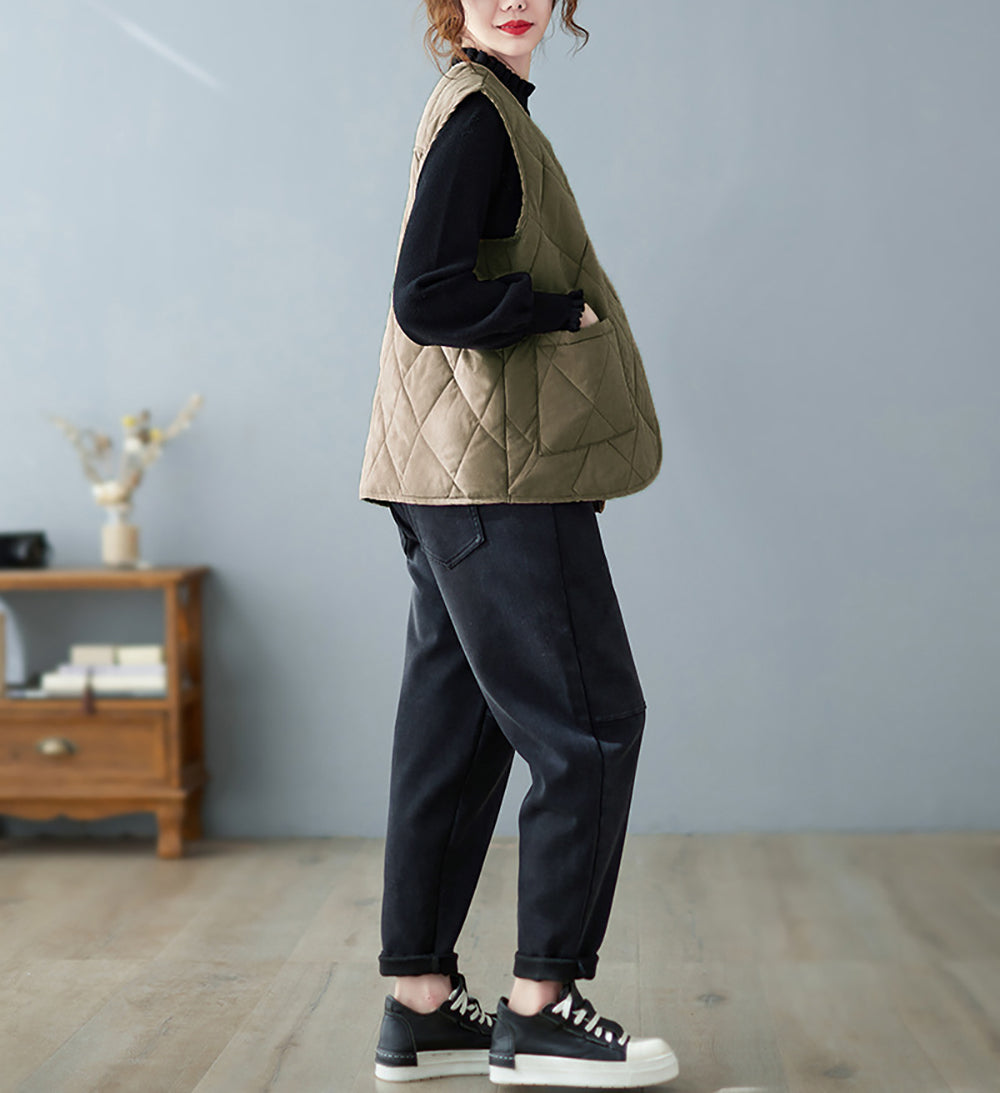 Green V-Neck Waistcoat