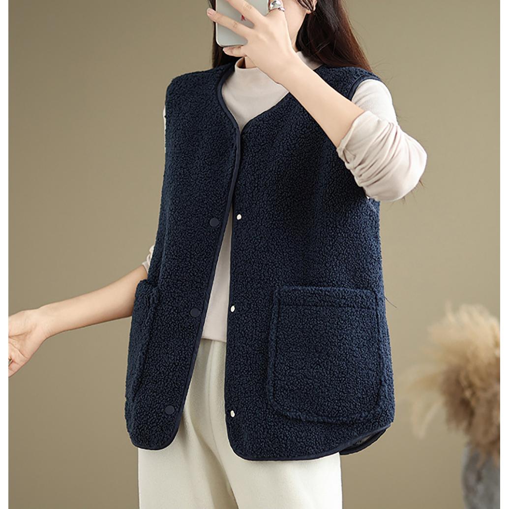 StyleCast x Revolt Navy Blue Sleeveless Jacket