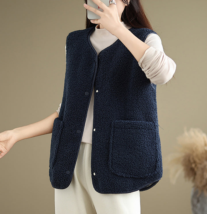 StyleCast x Revolt Navy Blue Sleeveless Jacket