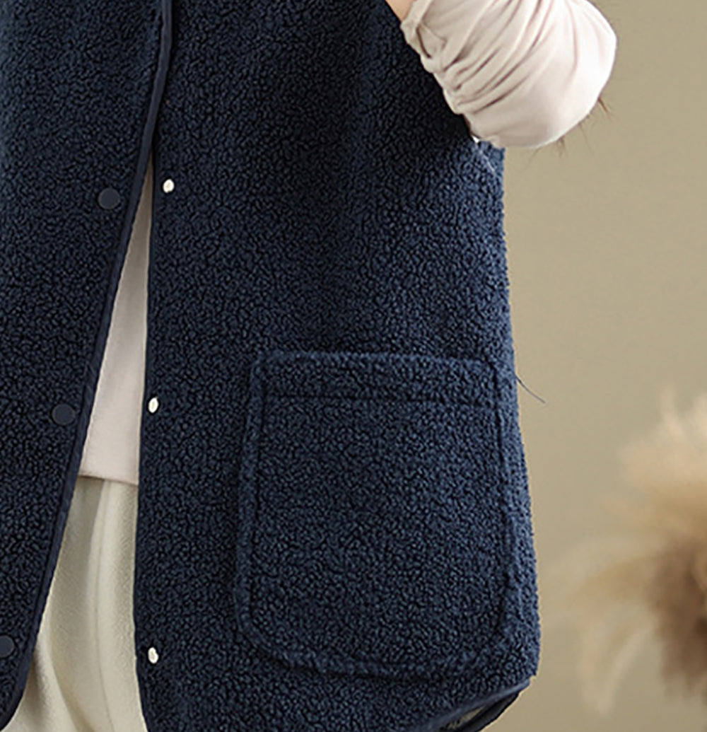 StyleCast x Revolt Navy Blue Sleeveless Jacket