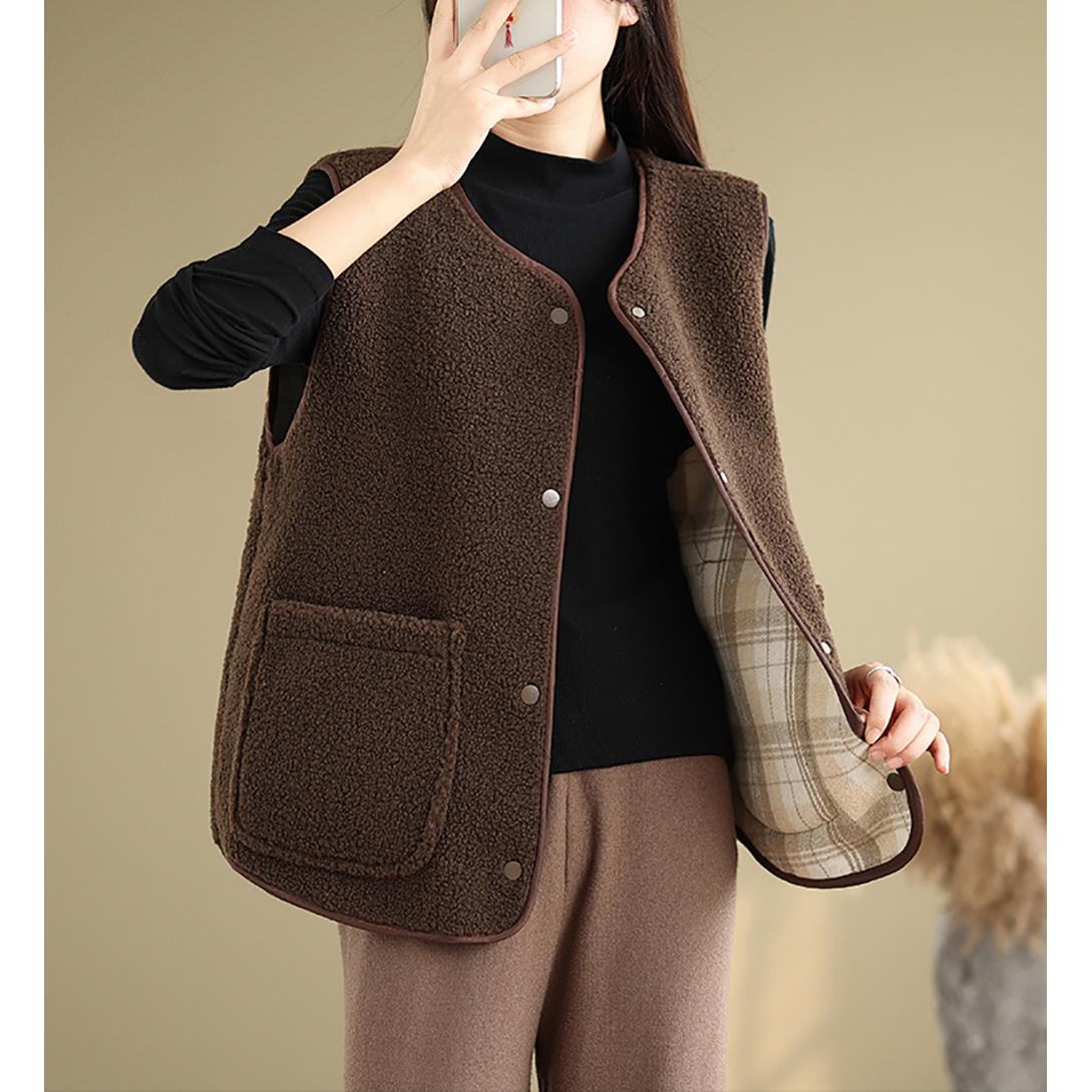 Coffee Brown Sleeveless Jacket