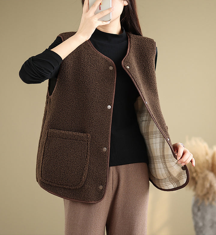 Coffee Brown Sleeveless Jacket