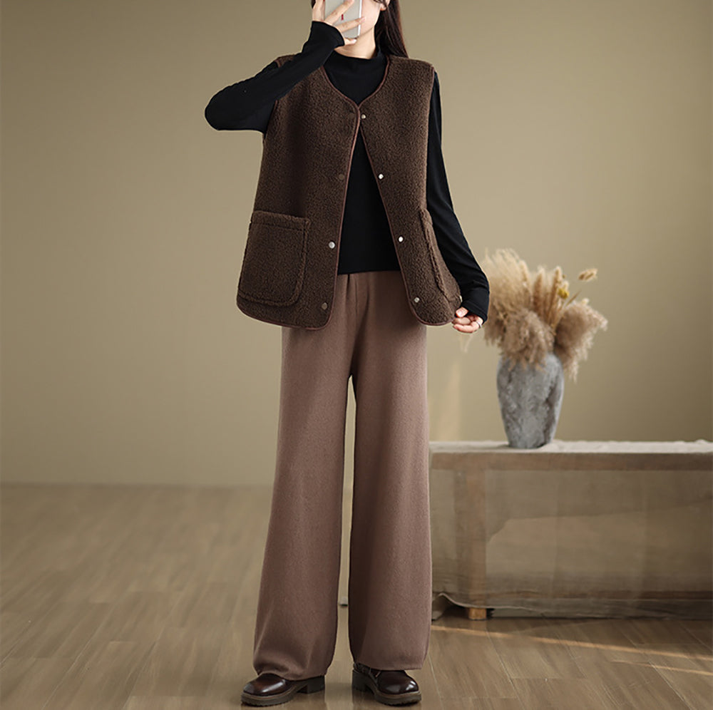 Coffee Brown Sleeveless Jacket
