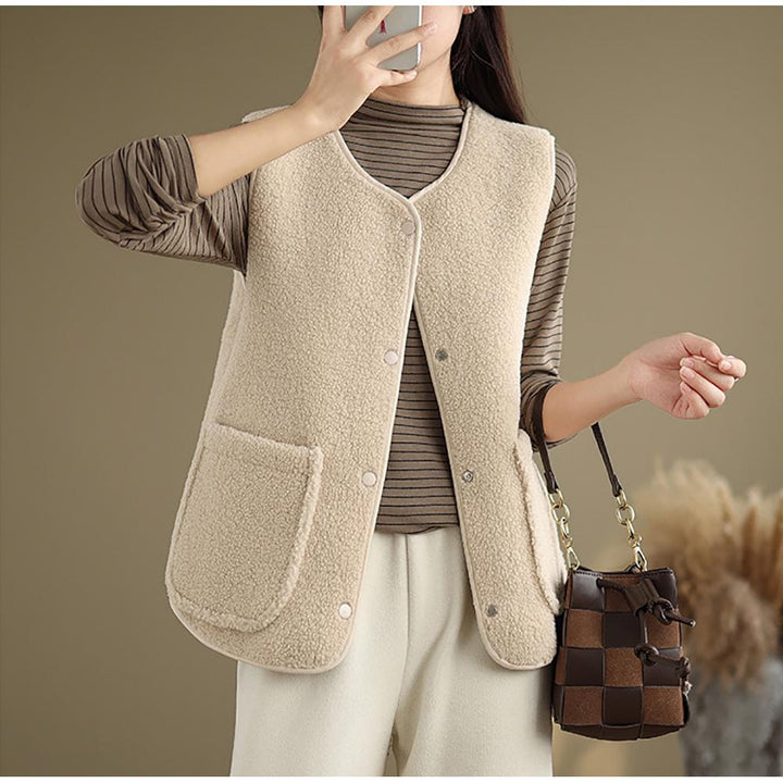 Beige Sleeveless Jacket