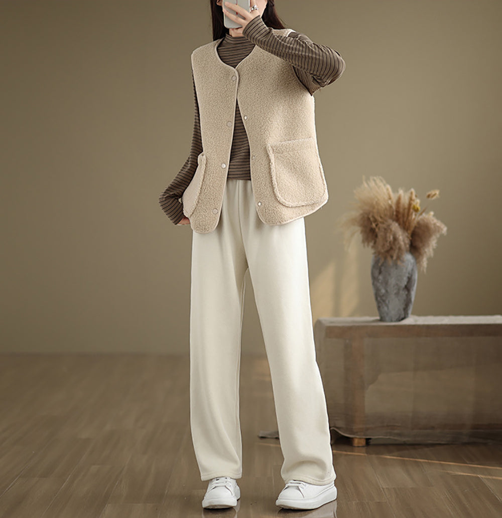 Beige Sleeveless Jacket