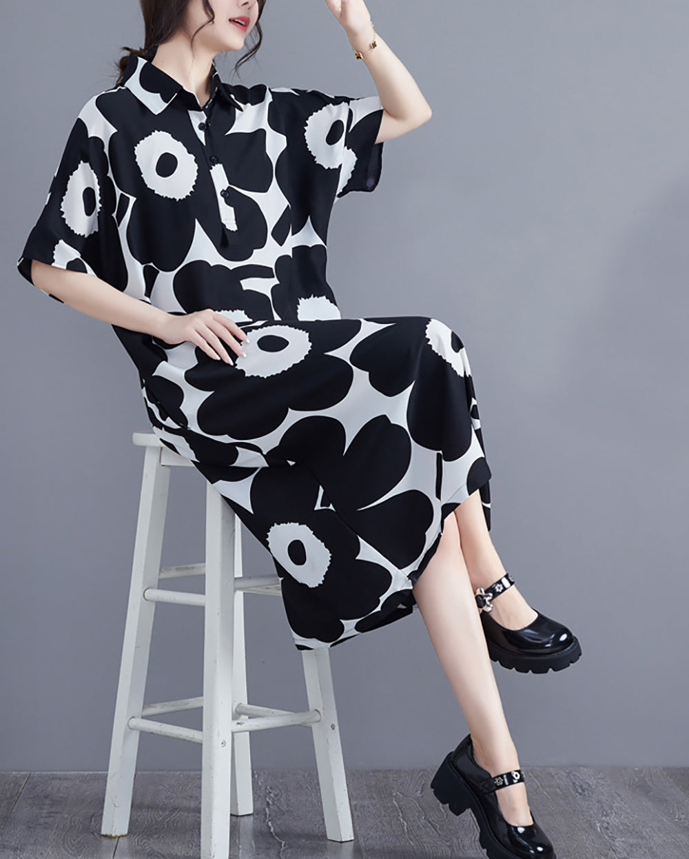 Print Scuba Maxi Midi Dress