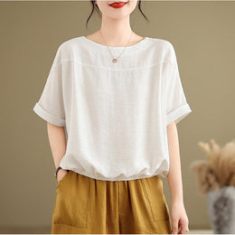 Solid Cotton Peplum Top