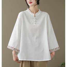 Women Casual High Neck Cotton Top