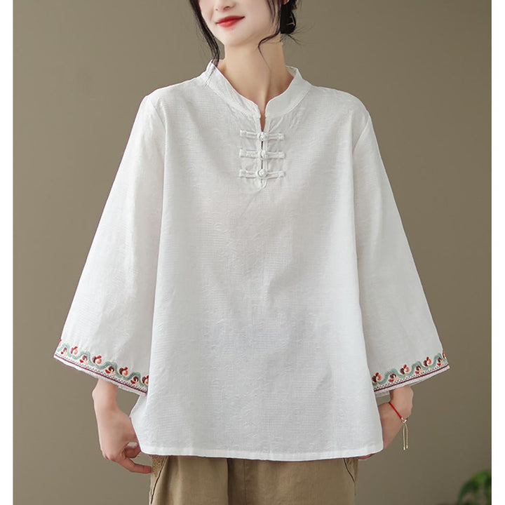 Women Casual High Neck Cotton Top
