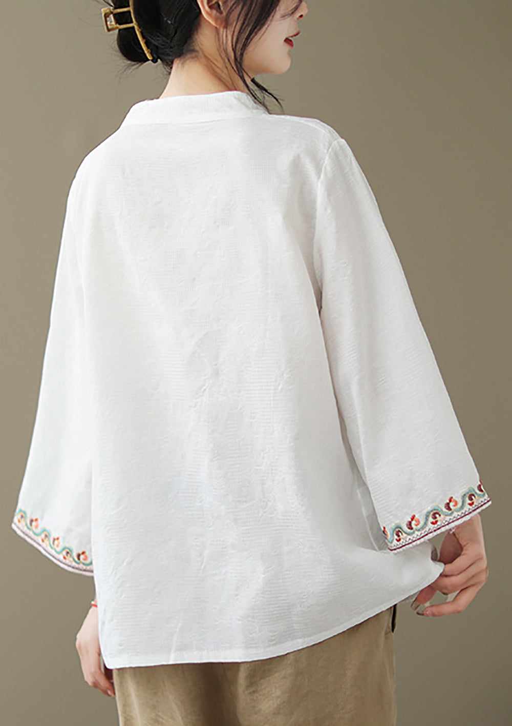 Women Casual High Neck Cotton Top