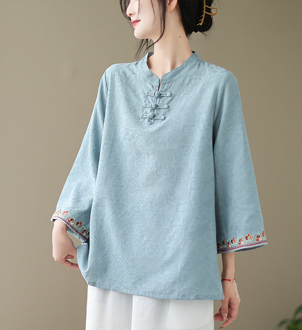 Women High Neck Cotton Top