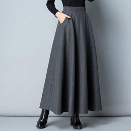 Women Solid Flared Maxi Skirts