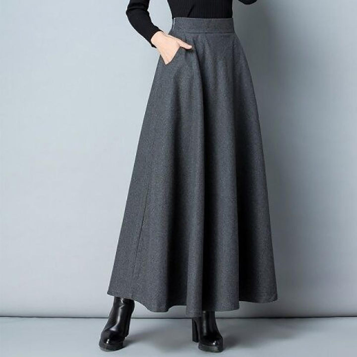 Women Solid Flared Maxi Skirts