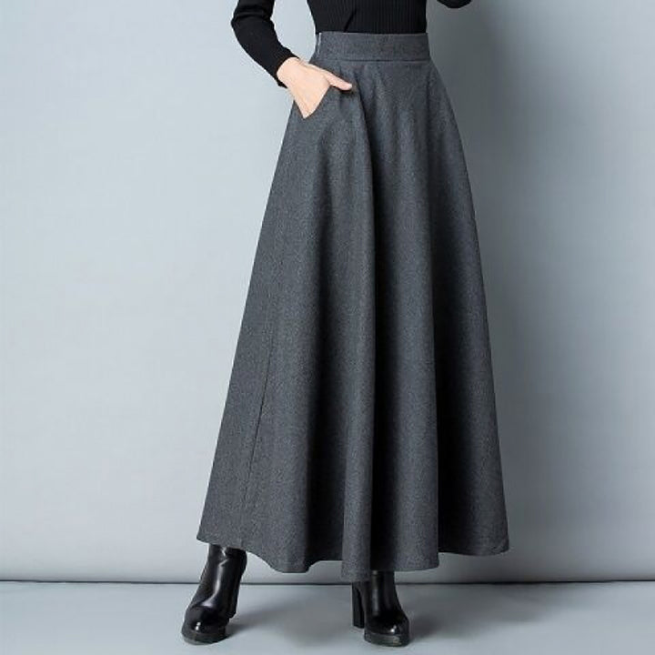 Women Solid Flared Maxi Skirts