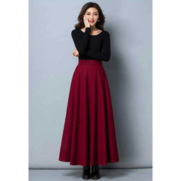 Women Solid Flared Maxi Skirts