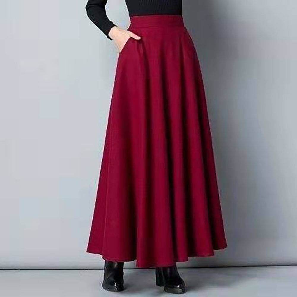 Women Solid Flared Maxi Skirts