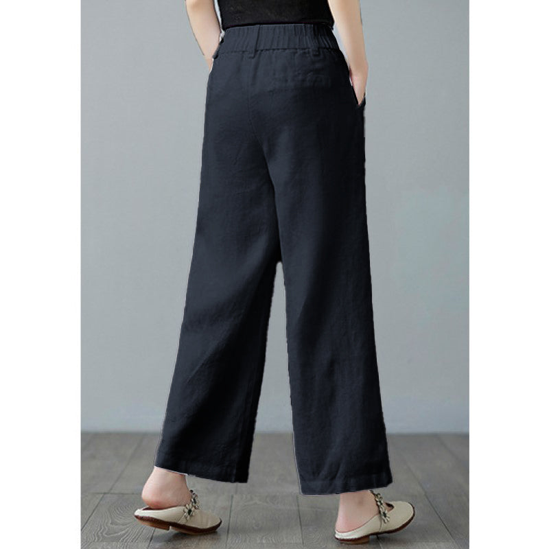 Women Loose Fit Easy Wash Pleated Trousers