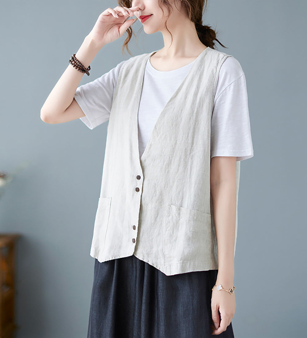 Women Linen Tailored Jacket