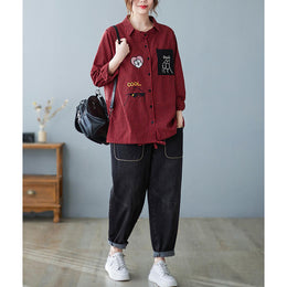 Women Red Micro Checked Shirt