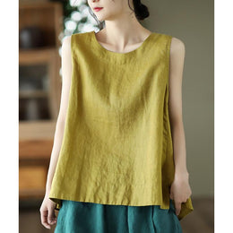 women Solid Round Neck Cotton A-Line Top