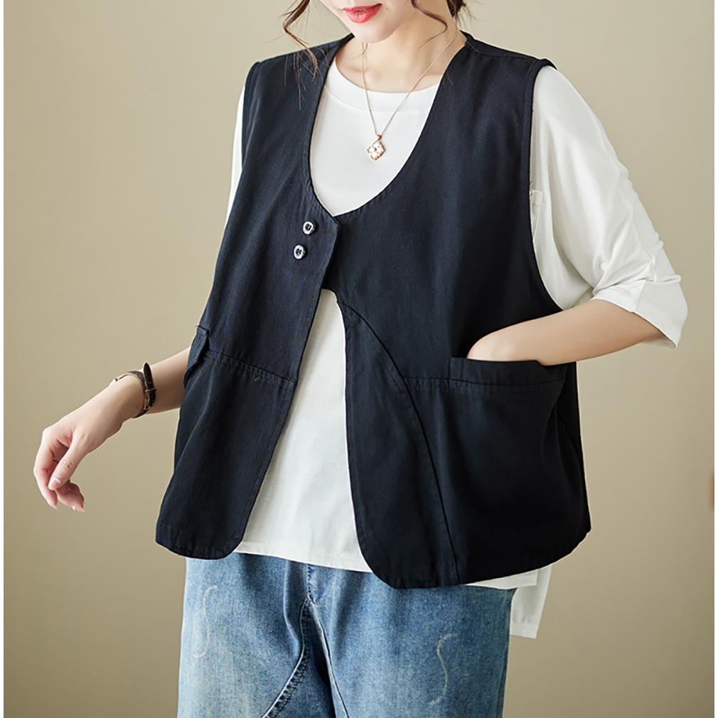 Women Collarless Tailored Jacket