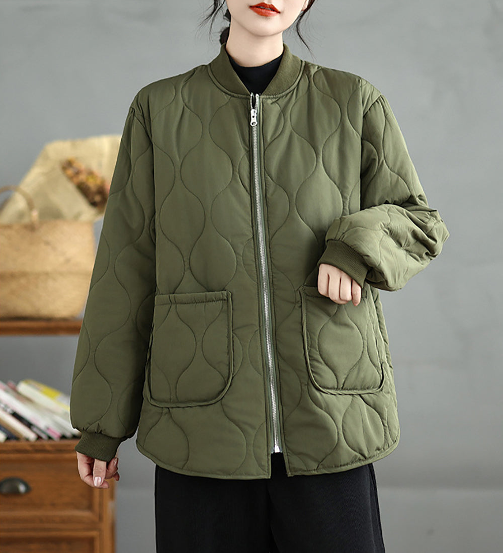 Women Self Design Quilted Jacket