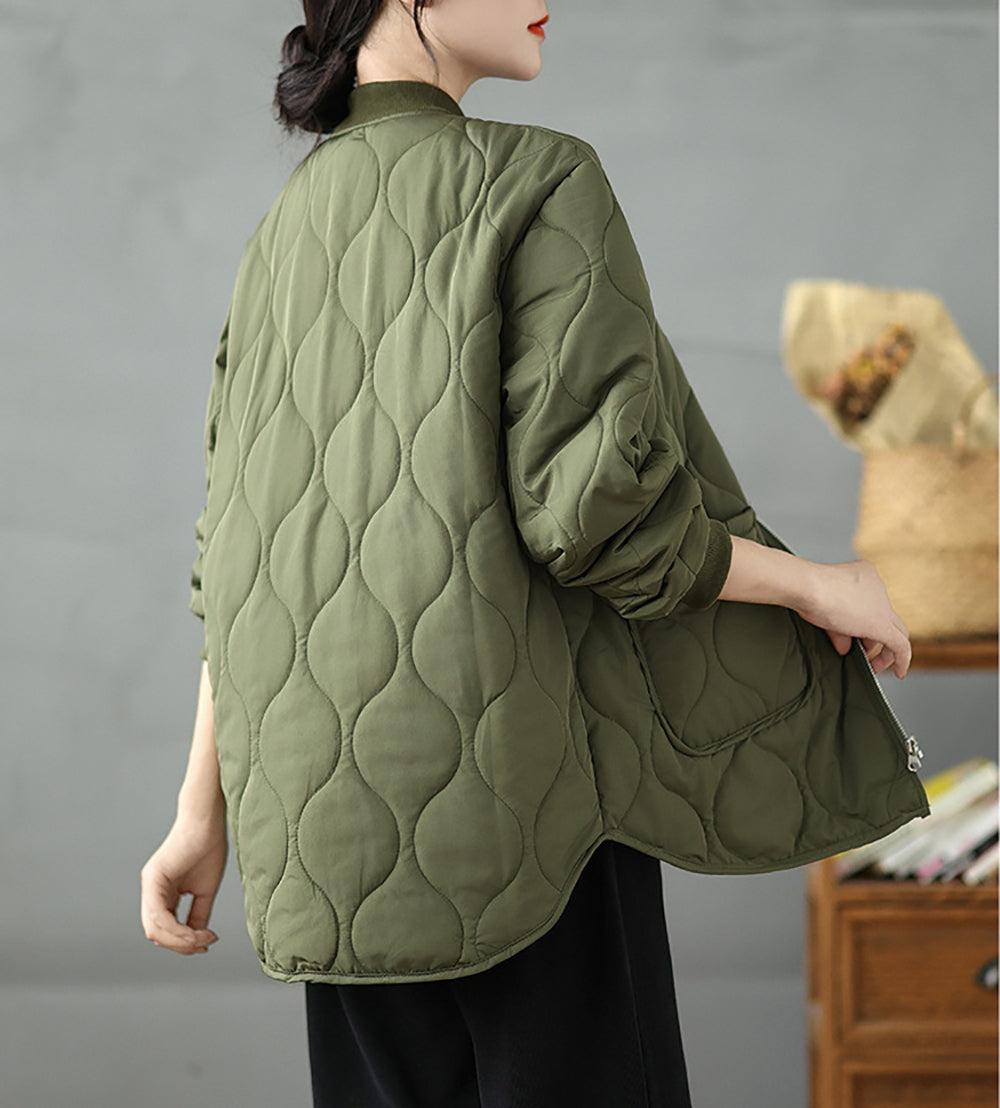 Women Self Design Quilted Jacket