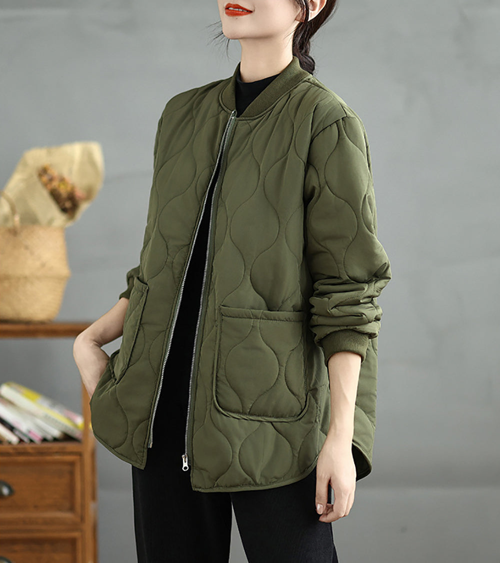 Women Self Design Quilted Jacket