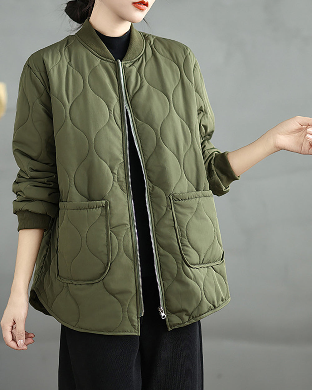 Women Self Design Quilted Jacket