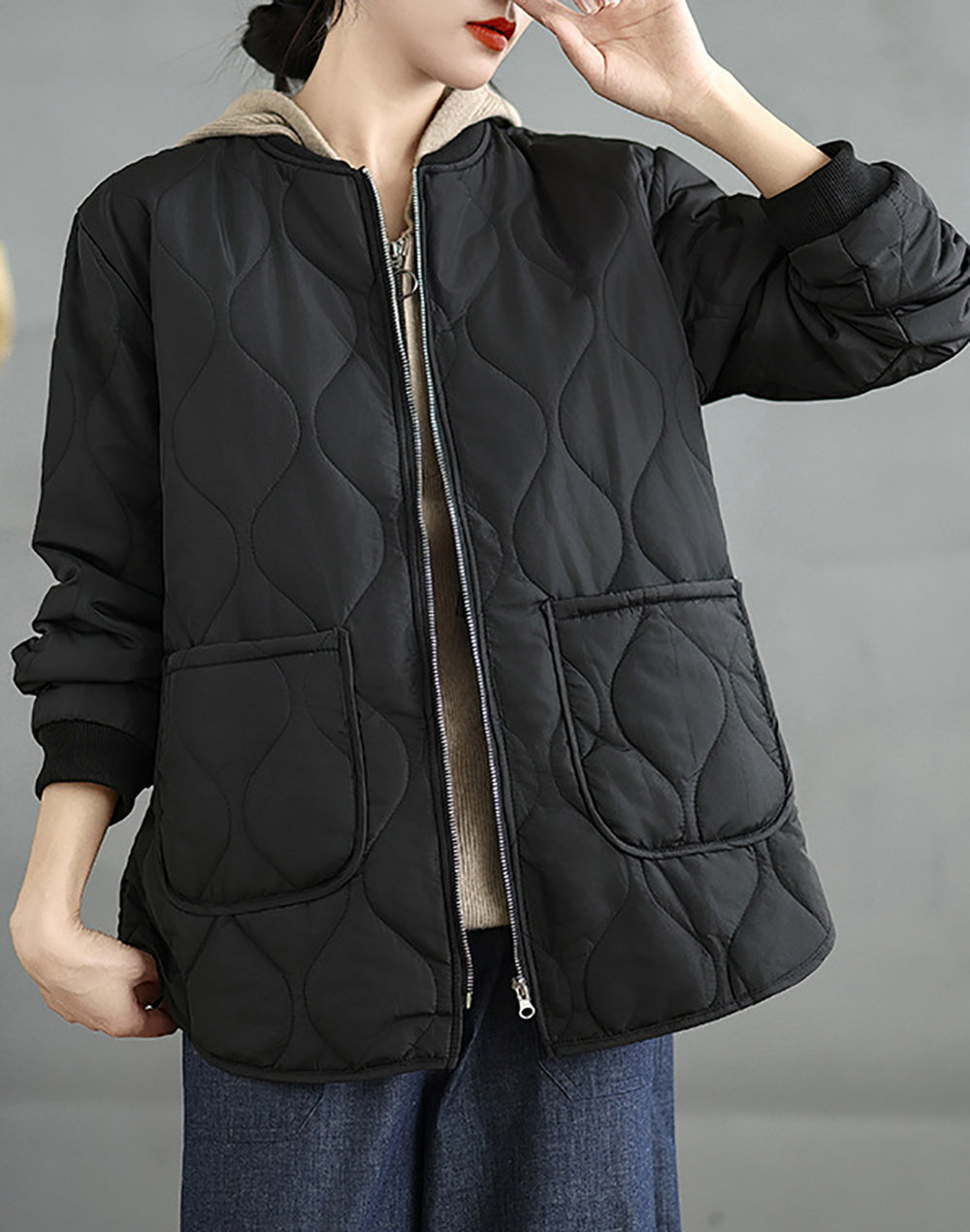 Women Stand Collar Pea Coat