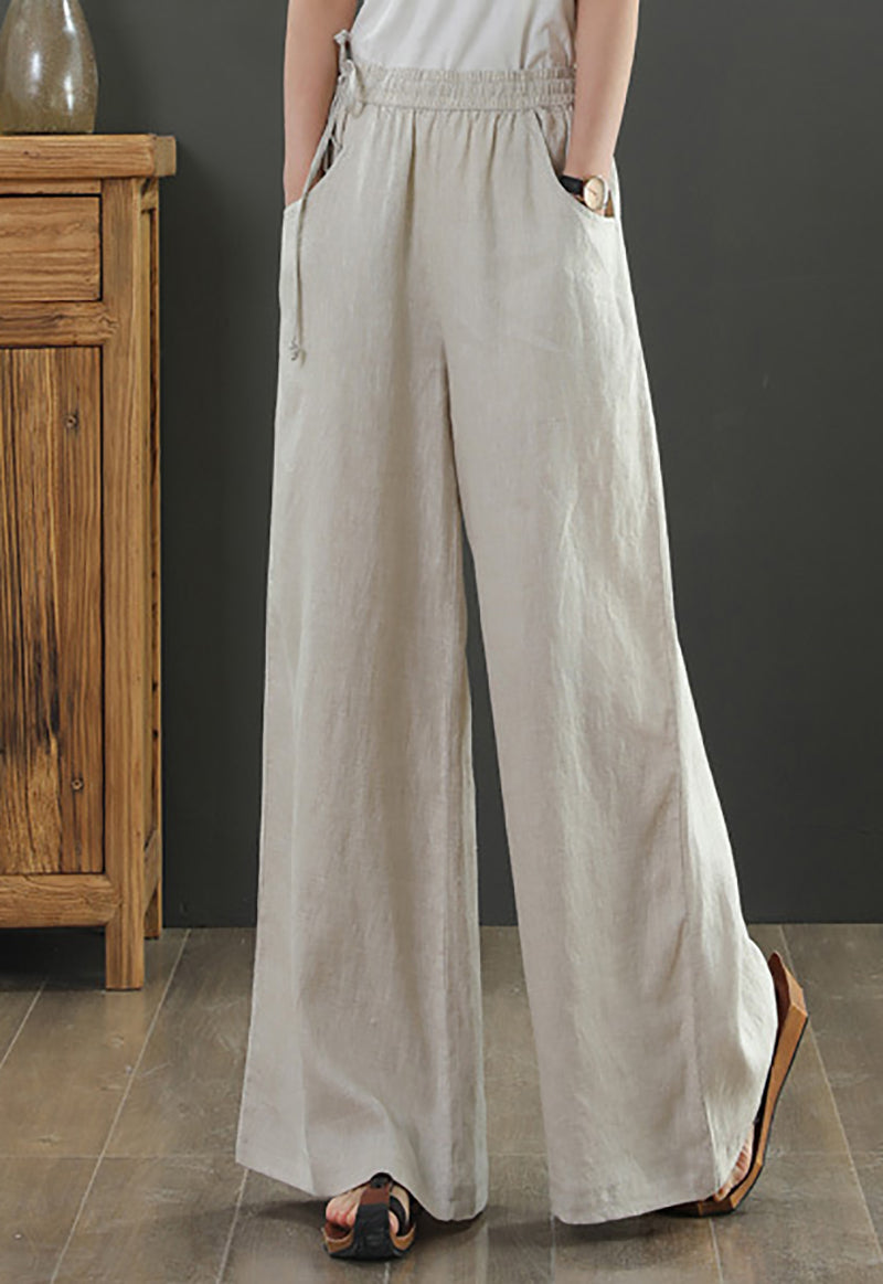 Women Loose Fit Easy Wash Wide Leg Trousers