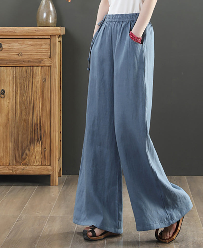Women Loose Fit Pleated Chinos Trousers