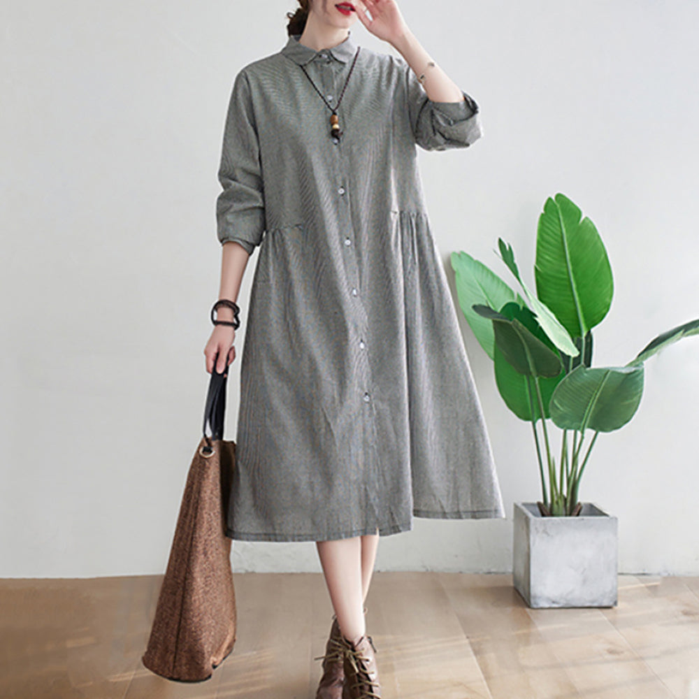 Women Solid Shirt Dress