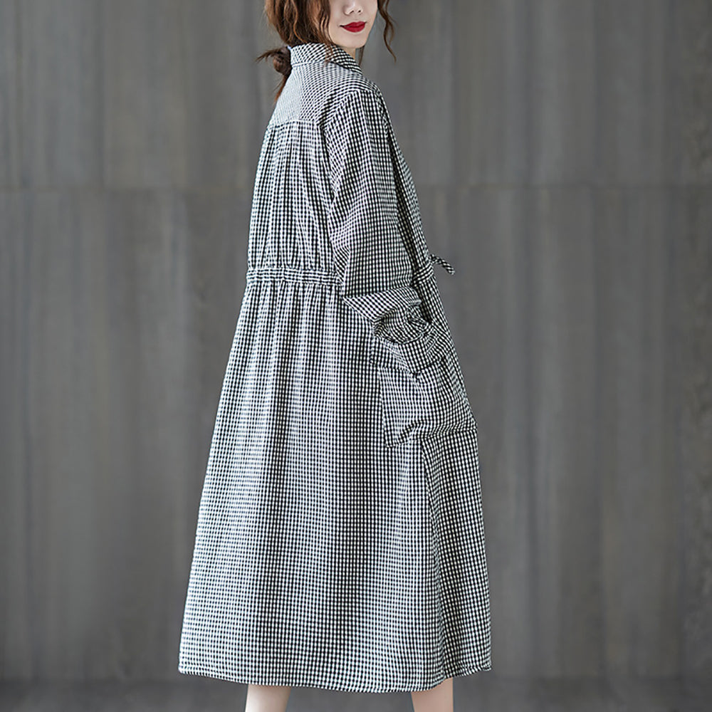 Women Checked Shirt Dress