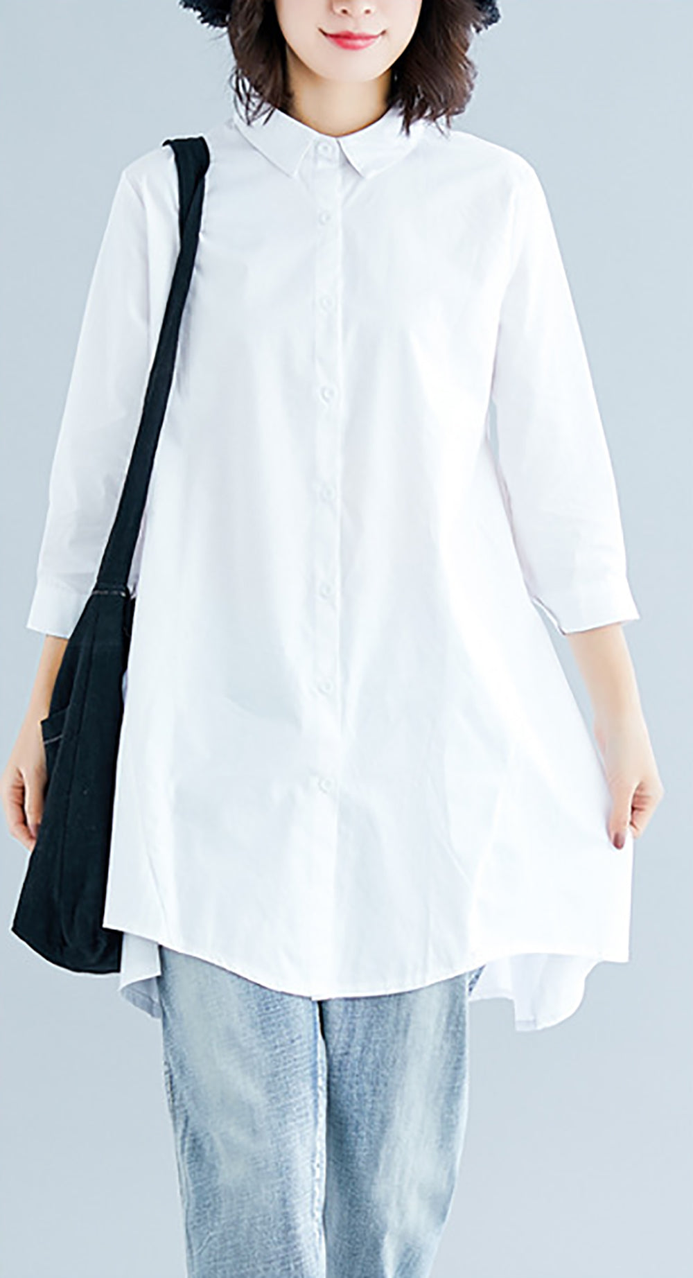 Women Solid Cutaway Collar Casual Shirt