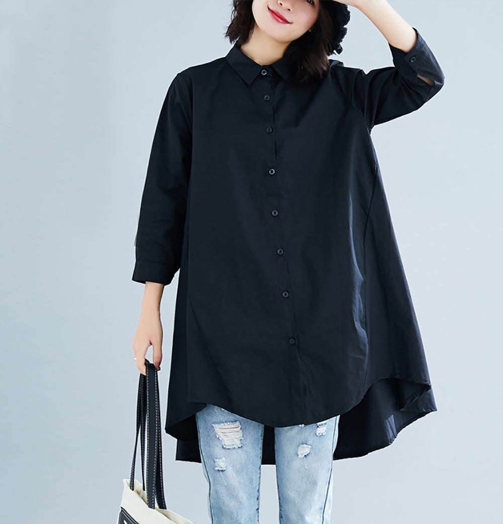 Women Solid Opaque Oversized Longline Casual Shirt