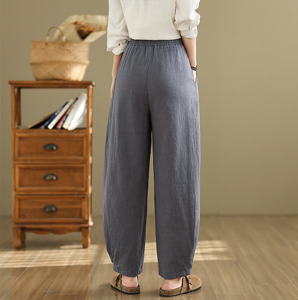 Women High-Rise Easy Wash Pleated Trousers