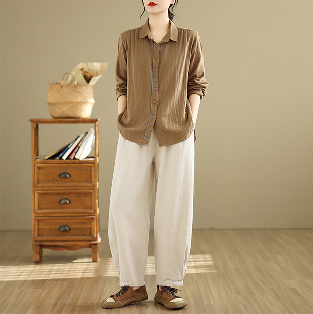 Women High-Rise Easy Wash Pleated Trousers