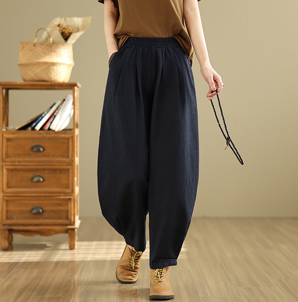 Women High-Rise Easy Wash Pleated Trousers