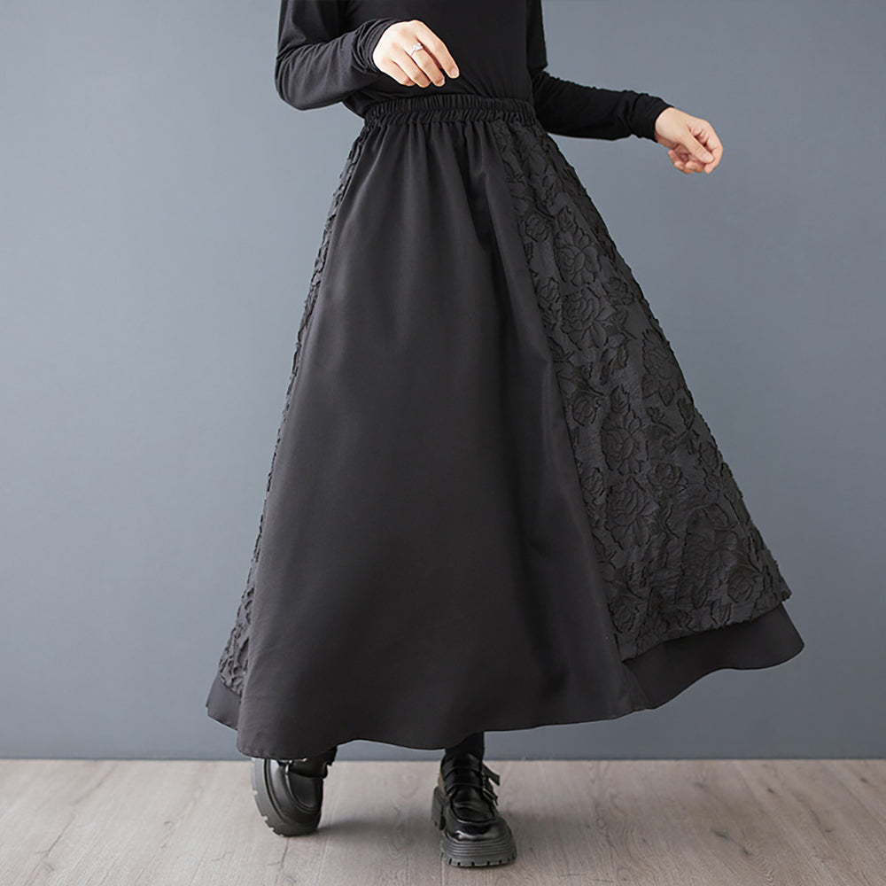Women Self Design Flared Maxi Skirt