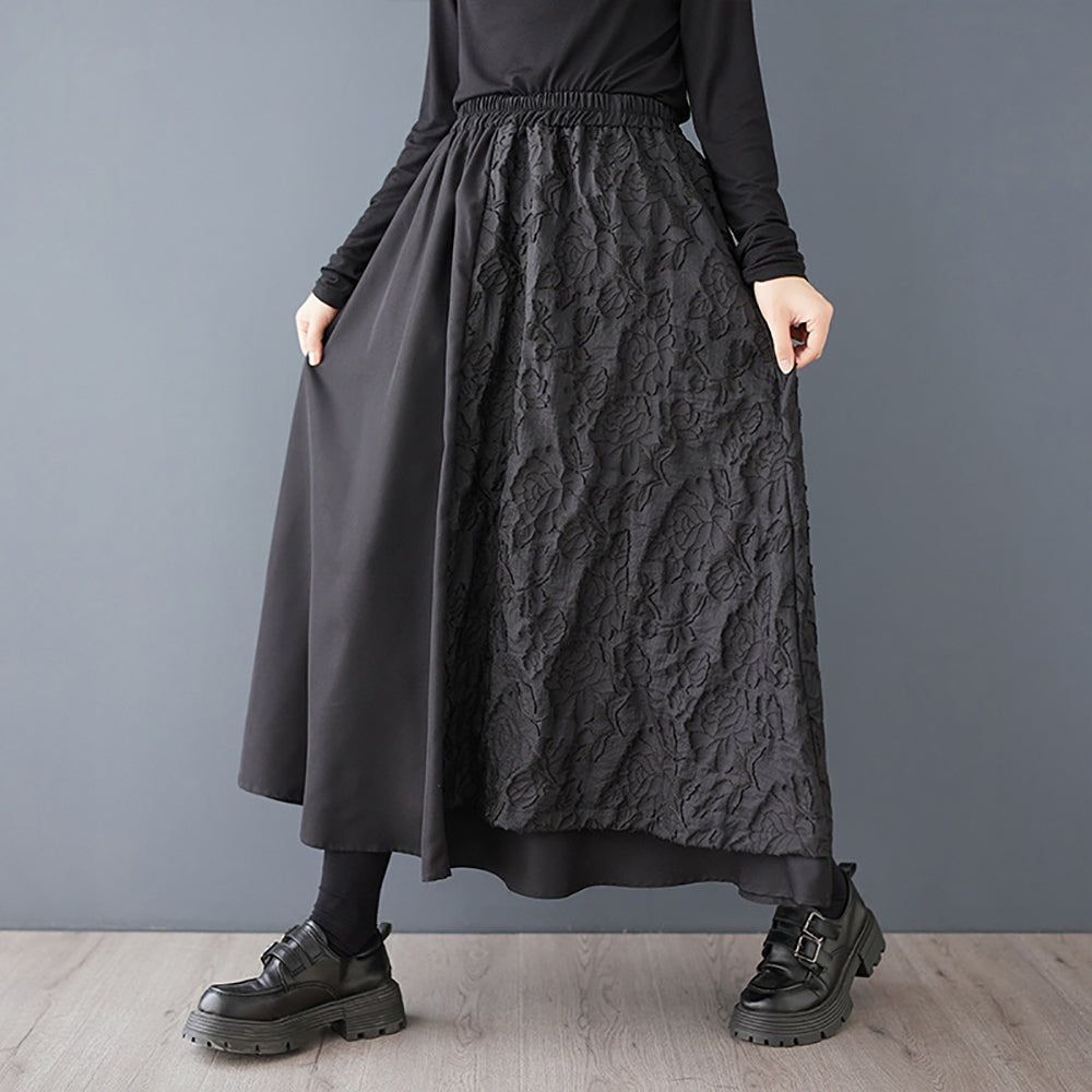 Women Self Design Flared Maxi Skirt