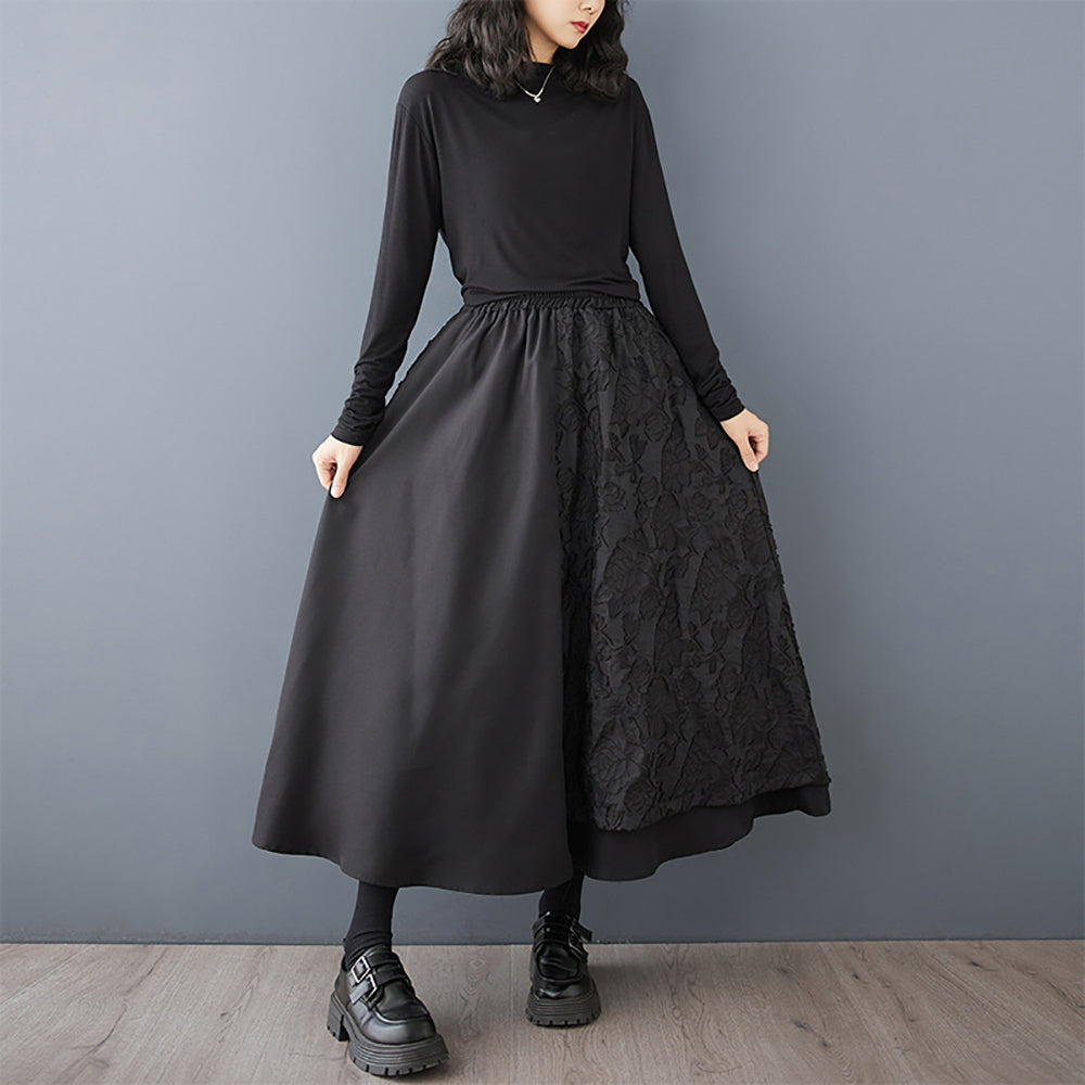 Women Self Design Flared Maxi Skirt