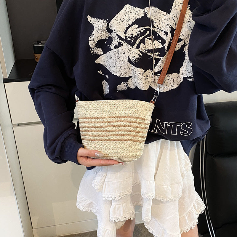 Black Textured One Handle Sling Bag