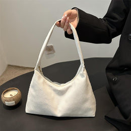 White Solid One Handle Sling Bag