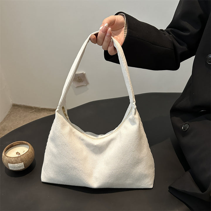 White Solid One Handle Sling Bag