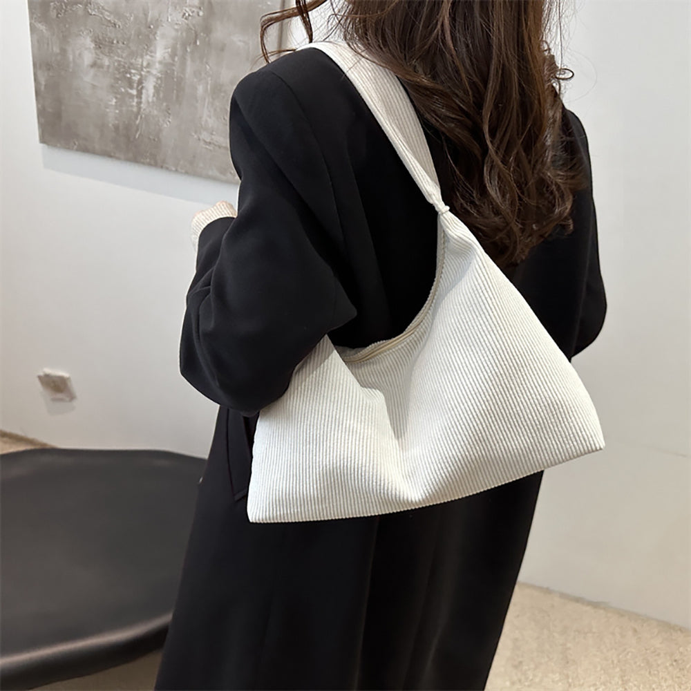 White Solid One Handle Sling Bag