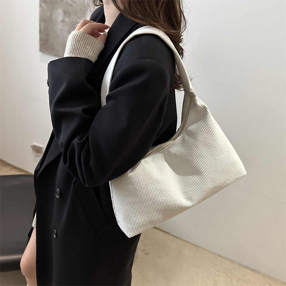 White Solid One Handle Sling Bag