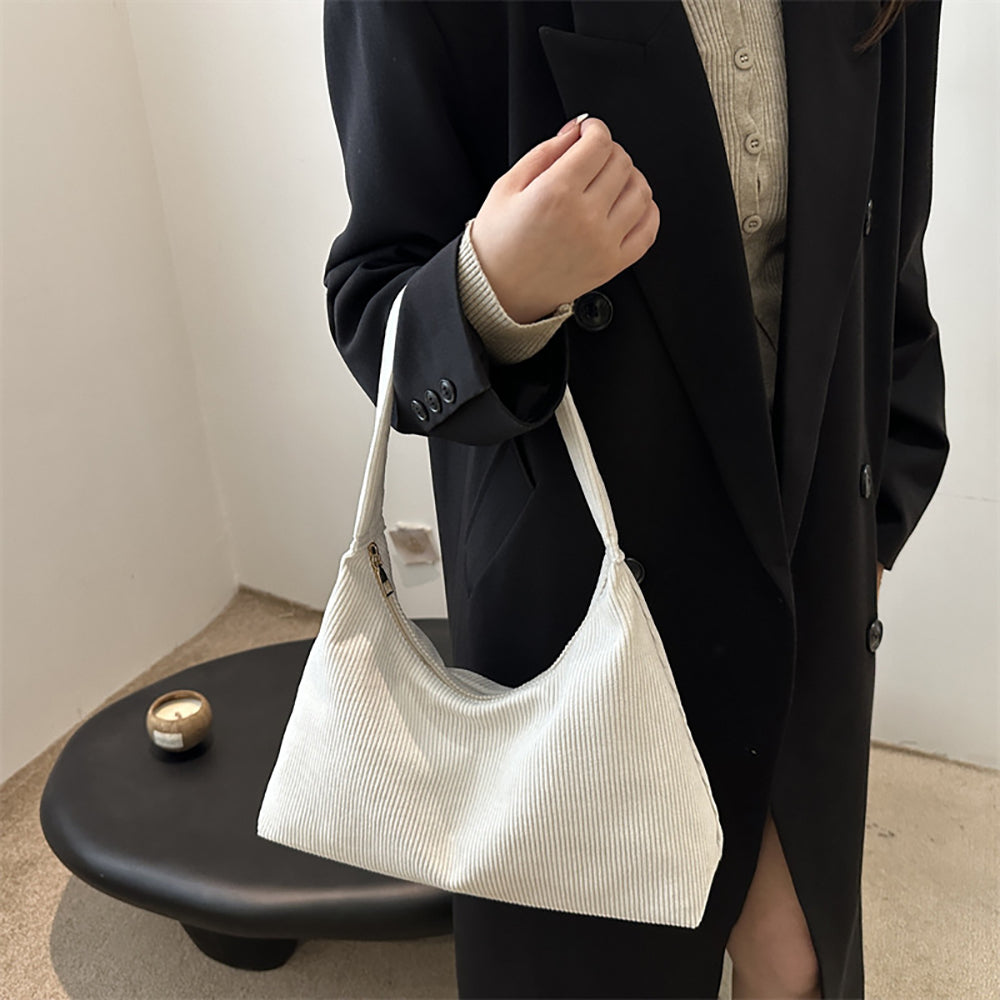 White Solid One Handle Sling Bag
