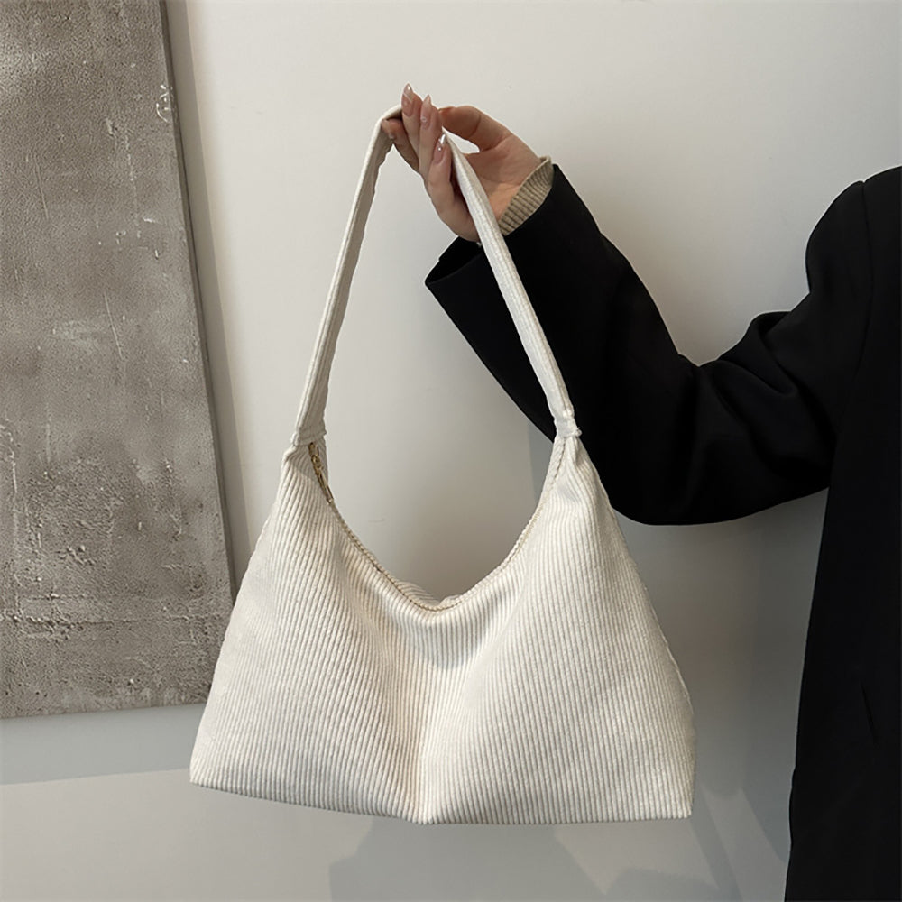 White Solid One Handle Sling Bag